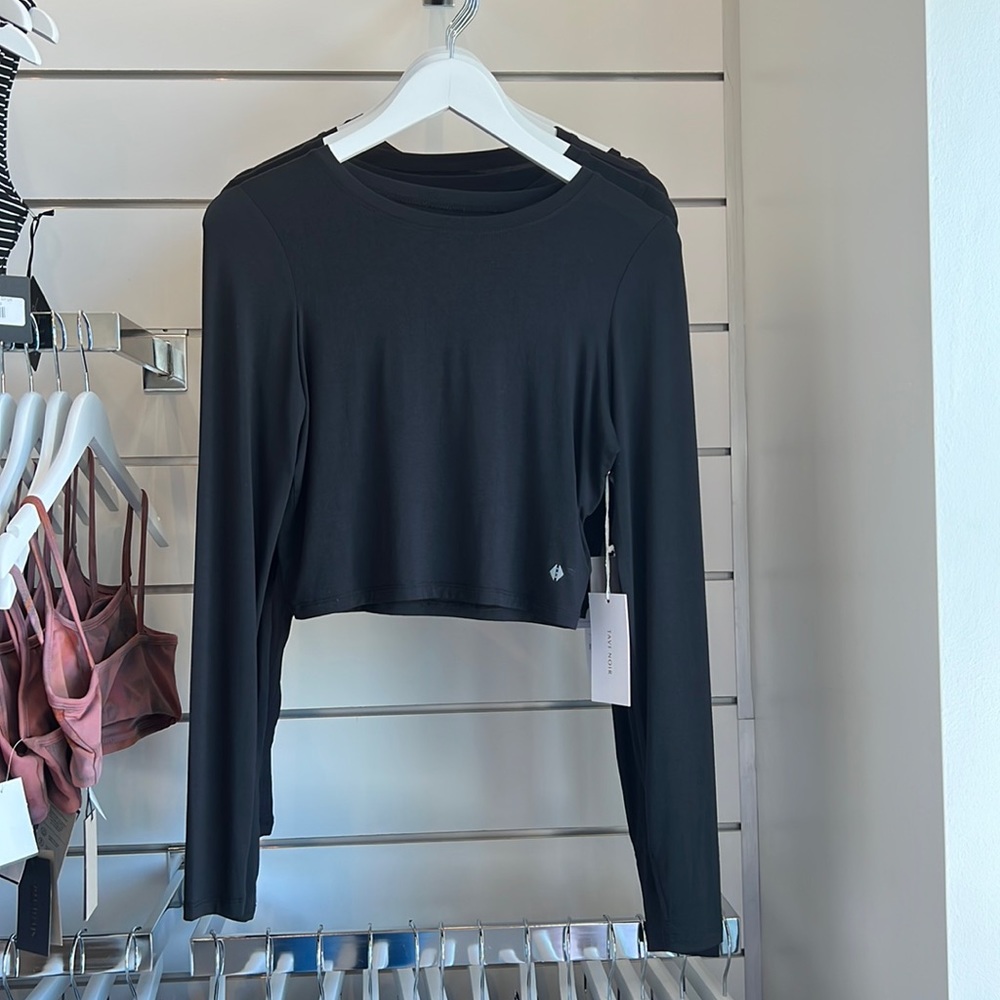 Tavi Noir arabesque long sleeve halter